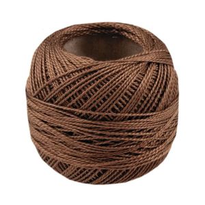 Háčkovací / vyšívací příze PERLOVKA 7972 hnědá, jednobarevná, 10g/85m