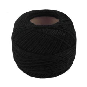 Háčkovací / vyšívací příze PERLOVKA 9992 černá, jednobarevná, 10g/85m