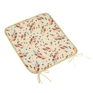 Hladký sedák BERTA 34/607, LÍSTEČEK HNĚDÁ, BÉŽOVÁ, čtverec 40x40cm