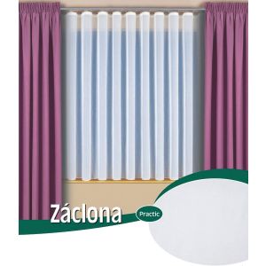 Kusová hotová záclona VOAL UNI 09021, s řasicí páskou a olůvkem, jednobarevná bílá (více rozměrů)