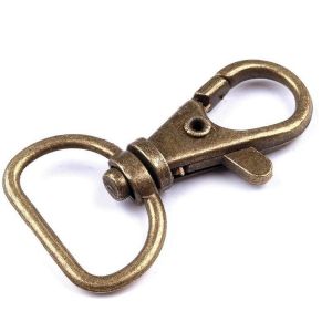 Karabina kovová, s průvlekem 090573-2 staromosaz, průvlek 18mm