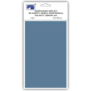Klasická nažehlovací záplata, textilní bavlněná s nánosem polyetylenu 731-50, světle modrá, 43x20cm
