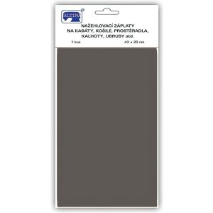 Klasická nažehlovací záplata, textilní bavlněná s nánosem polyetylenu 731-94, středně šedá, 43x20cm