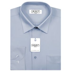 Pánská košile AMJ jednobarevná JD082, holubí šeď, dlouhý rukáv