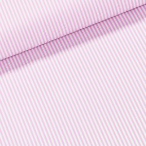 Košilovina bavlněná / batist, tenký růžovo-bílý proužek, š.150cm (látka v metráži)