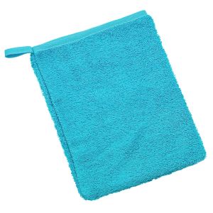 Koupelnová mycí žínka 23/27, bavlněné froté, jednobarevná tyrkysová, 17x25cm
