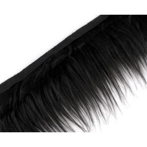 Kožešina / vousy dekorační 870867/4 černá, délka chlupů 10cm, šíře 13cm ( v metráži)