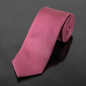 Kravata pánská AMJ, šikmý proužkovaný vzor KU0039, starorůžová