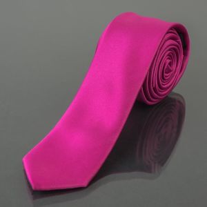 Kravata pánská AMJ úzká jednobarevná KI0022, fuchsiová