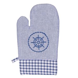 Kuchyňská chňapka 2203 KRUH A KÁRO, modrá 28x18cm