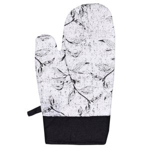 Kuchyňská chňapka LEAF ČERNÁ, lístky 28x18cm