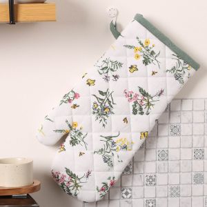 Kuchyňská chňapka QK-176, luční kvítí, bílo-růžová 35x18cm