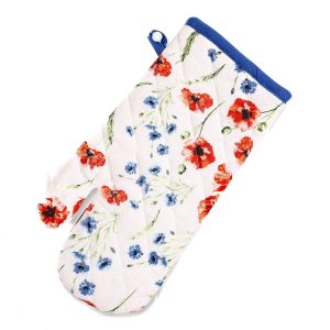 Kuchyňská chňapka QK-188, vlčí máky, červeno-modrá 35x18cm