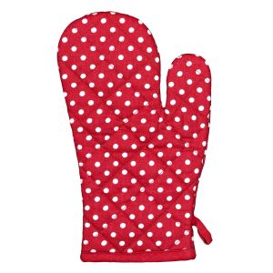 Kuchyňská chňapka ROMANTIC, bílé puntíky na červené, 28x18cm