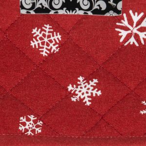 Kuchyňská podložka vánoční QK-206B, tmavě červená vločka, 20x20cm
