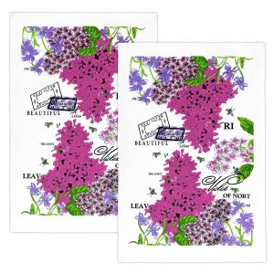 Kuchyňská utěrka froté 201 FIALKA, růžová 1 kus, 40x60cm