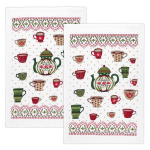 Kuchyňská utěrka froté 203 ČAJOVÁ KONVIČKA, zelená 1 kus, 40x60cm