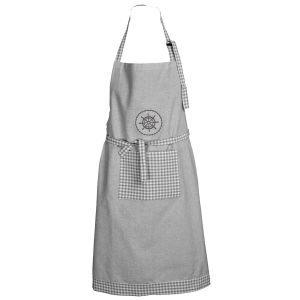 Kuchyňská zástěra 2203 KRUH A KÁRO, šedá 70x90cm