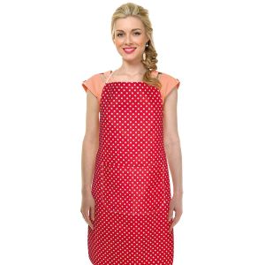 Kuchyňská zástěra ADÉLA 7750/014, PUNTÍK ČERVENÁ, BÍLÁ, 67x84cm
