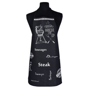 Kuchyňská zástěra BARBEQUE TIME, černá, 63x80cm