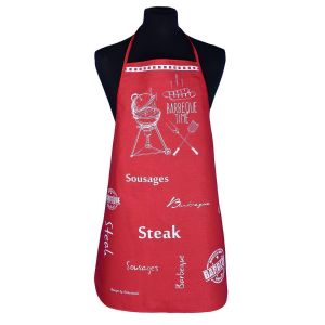 Kuchyňská zástěra BARBEQUE TIME, červená, 63x80cm
