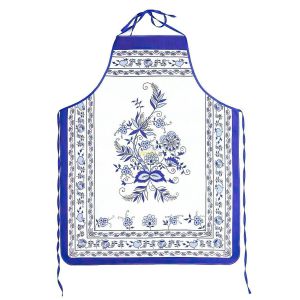 Kuchyňská zástěra CIBULÁK S LEMEM, modrobílá, 64x80cm