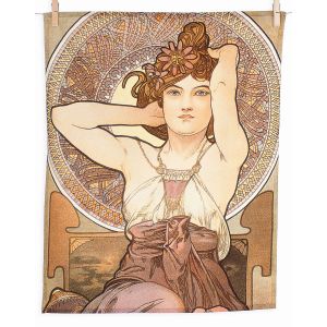 Utěrky ALFONS MUCHA AMETHYST, hnědo-béžové, 2 kusy 50x64cm