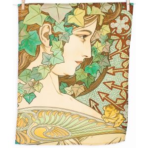 Utěrky ALFONS MUCHA BŘEČŤAN A VAVŘÍN, zeleno-béžové, 2 kusy 50x64cm