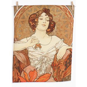 Utěrky ALFONS MUCHA RUBY, béžovo-hnědé, 2 kusy 50x64cm