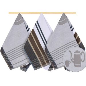 Kuchyňské utěrky 194 ŠEDÁ KONVIČKA, 3 kusy, 50x70cm