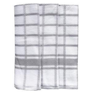 Kuchyňské utěrky EGYPTSKÁ BAVLNA 60b, šedé káro, 3 kusy, 50x70cm