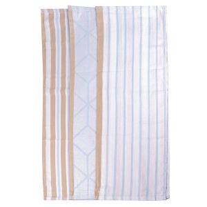 Kuchyňské utěrky EGYPTSKÁ BAVLNA U02 CUBUS, béžovo-světle modrá, 3 kusy, 50x70cm