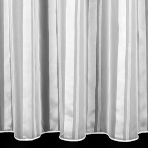 Kusová záclona voálová LUNA 5925/10, lesklý proužek, s řasicí páskou a olůvkem, jednobarevná bílá, (více rozměrů)