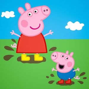 Magický dětský froté ručník PRASÁTKO PEPINA (PEPPA) A TOMÍK, zeleno-modrý, 30x30cm