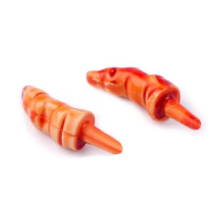 Nalepovací nos na sněhuláka, zakroucený, jednobarevná oranžová, 31x10mm