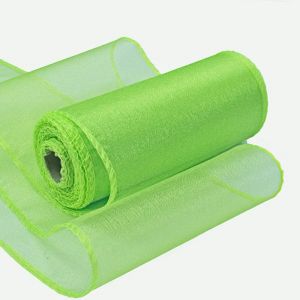 Organza dekorační 45536/5072 světle zelená šíře 12cm, návin 9m