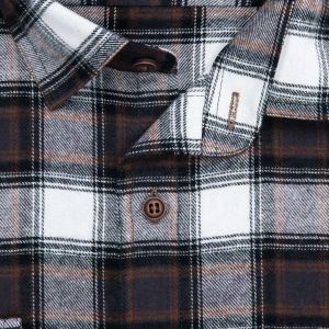 Pánská košile GREED flanelová, šedá károvaná SDF388, dlouhý rukáv, regular fit