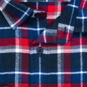 Pánská košile GREED flanelová, červeno-modrá károvaná SDF389, dlouhý rukáv, regular fit