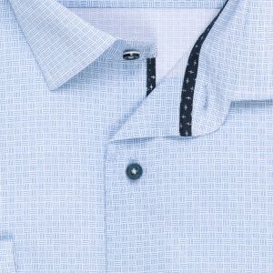 Pánská košile Lui Bentini FUNCTIONAL z lyocellu (na léto), světle modrá, čárkované kostky LDF236, dlouhý rukáv, (regular + slim fit)