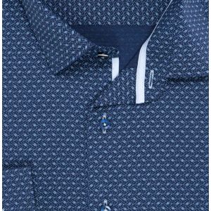Pánská košile Lui Bentini FUNCTIONAL z lyocellu (na léto), tmavě modrá čárkovaná LDF237, dlouhý rukáv, (regular + slim fit)