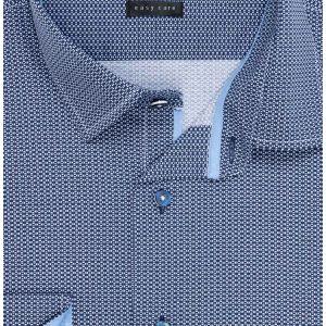 Pánská košile Lui Bentini, modrá s bílým půleným puntíkem LD226, dlouhý rukáv, regular fit