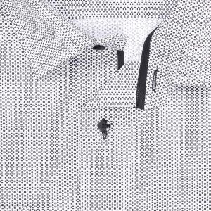 Pánská košile Lui Bentini, bílá s šedým půleným puntíkem LDS225, dlouhý rukáv, slim fit