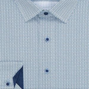 Pánská košile Lui Bentini, světle modrá vzorovaná LDS231, dlouhý rukáv, slim fit