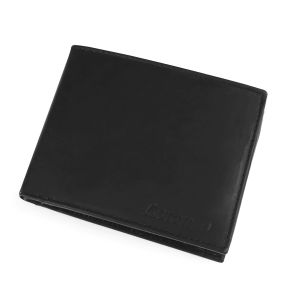 Pánská kožená peněženka 810513/02, černá, matná, 10 x 12 x 2,5 cm