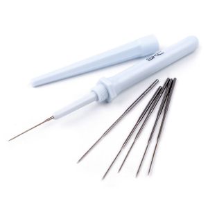 Pero s jehlami na plstění 020967/1, 6 jehel, vyměnitelné jehly, světle šedé