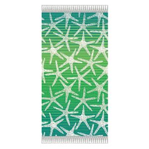 Plážová osuška DELTA, MOŘSKÉ HVĚZDICE, tyrkysovo-zelená, froté, 90x170cm