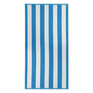 Plážová osuška KABANA, tyrkysově modré pruhy, froté, 90x170cm
