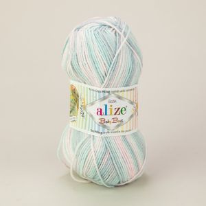 Pletací příze Alize BABY BEST BATIK 6623 mentolovo-růžová, melírovaná, antipillingová, 100g/240m