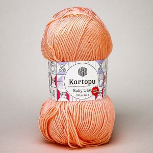 Pletací / háčkovací příze Kartopu BABY ONE K0253 světlá lososová, jednobarevná, antipillingová, 100g/250m
