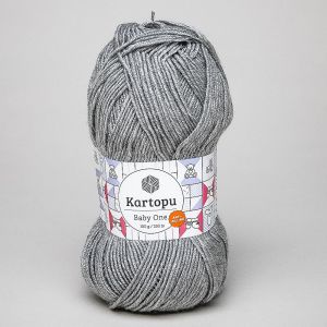Pletací / háčkovací příze Kartopu BABY ONE K1000 šedá, jednobarevná, antipillingová, 100g/250m